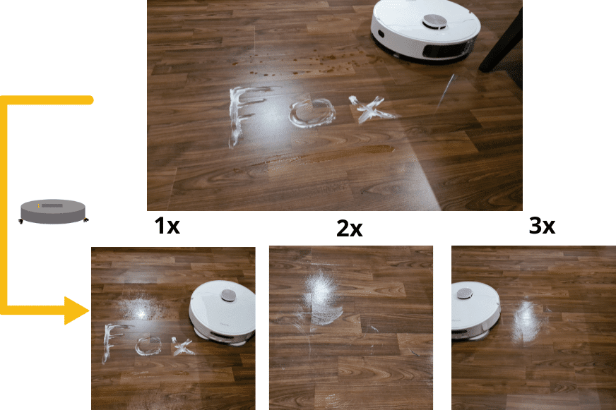 The laminate mop test result of the Dreame L10s Ultra can be seen.